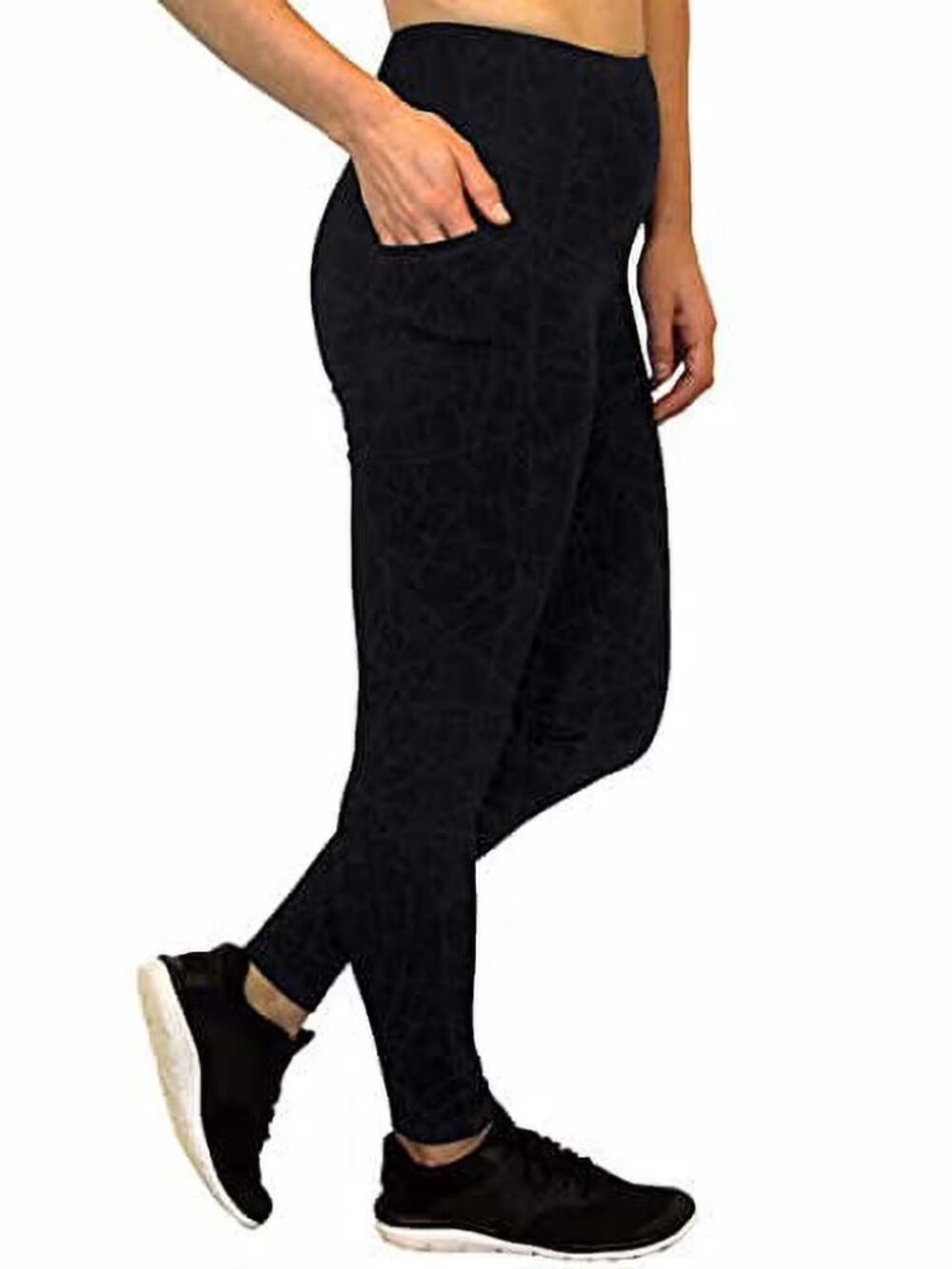 Spyder Active High Waist Athletic Leggings Navy Blue Womens Sz S Side Pockets